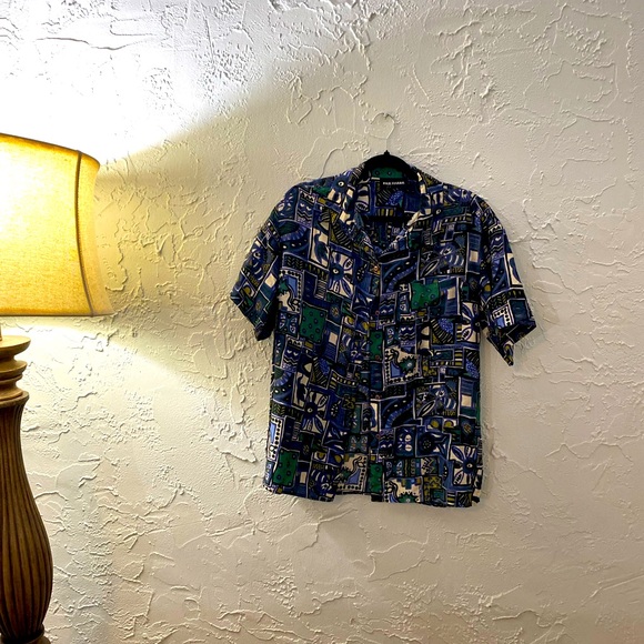 Paul Harris Womens Shirt Size Small 100% Silk Button Down Blouse Retro 90's Look - Picture 4 of 6